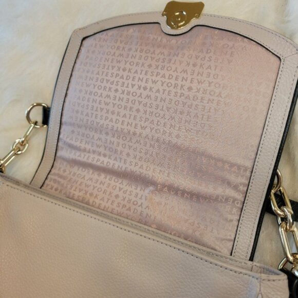 KATE SPADE Alecia Single Top Handle Leather Saddle Shoulder Crossbody Bag - Picture 6 of 14